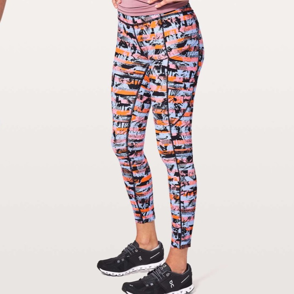 Lululemon Fast &‎ Free 7/8 Tight II Nulux 25 Inversion Multi Sz